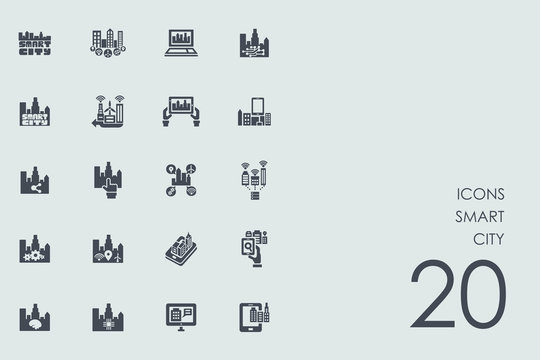 Set of smart city icons