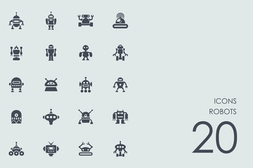 Set of robots icons