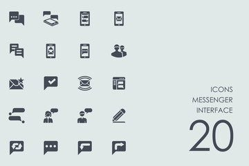 Set of messenger interface icons