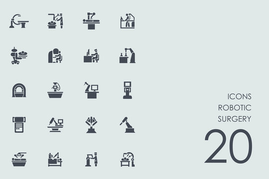 Set Of Robotic Surgery Icons