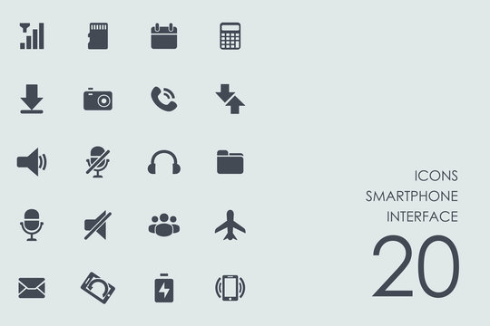 Set of smartphone interface icons