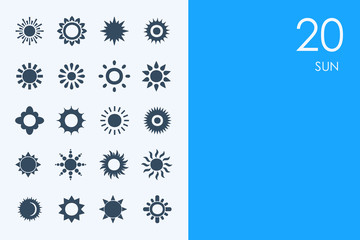Set of sun icons