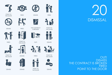 Set of dismissal icons