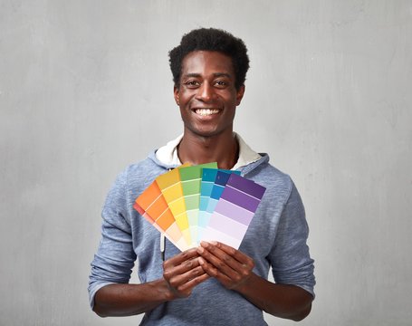 Black Man With Painting Colors