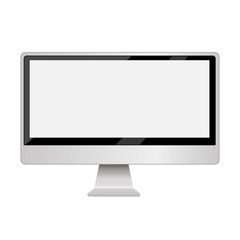Computer display with blank white screen isolated on a white bac