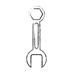 Wrench icon. Tool instrument repair and construction theme. Isolated design. Vector illustration