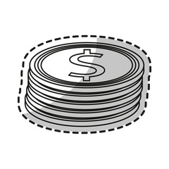 Coin icon. Money financial item commerce market and buy theme. Isolated design. Vector illustration
