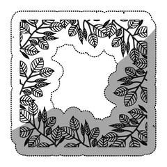 Leaves frame icon. Plant floral garden decoration and ornament theme. Isolated design. Vector illustration