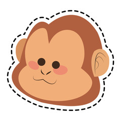 Monkey cartoon icon. Animal wildlife aple and wild theme. Isolated design. Vector illustration