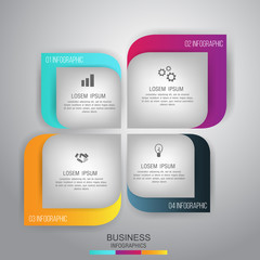 Business concept 4 steps template infographic and marketing icon