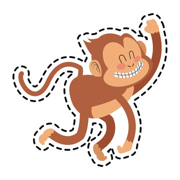 Monkey cartoon icon. Animal wildlife aple and wild theme. Isolated design. Vector illustration