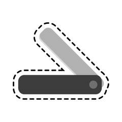 Straight razor icon. Hair salon supply utensil and barbershop theme. Isolated design. Vector illustration