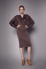 Fototapeta premium Beautiful Woman in stylish Dress