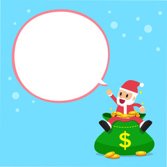 Santa claus with big money bag