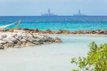 Fototapeta premium Flamingo beach at Aruba island
