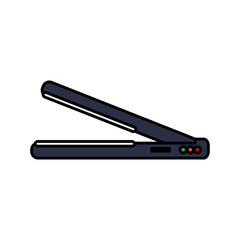 Hair iron icon. Hair salon supply utensil and barbershop theme. Isolated design. Vector illustration