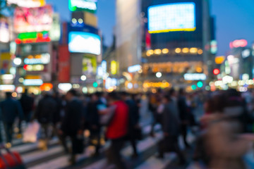 Fototapeta premium Abstract blur crowd people on crosswalk at Shibuya town