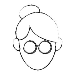 Woman head icon. Girl female avatar person people and human theme. Isolated design. Vector illustration