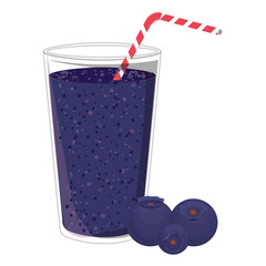 Blueberry juice icon. Smoothie drink beverage and fruit theme. Isolated design. Vector illustration