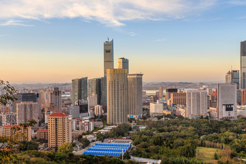 Dalian evening city building
