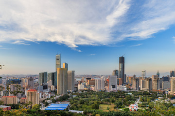 Fototapeta na wymiar Dalian evening city building