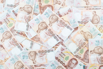 Fototapeta na wymiar Thai banknote and cash