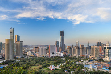 Fototapeta premium Dalian evening city building
