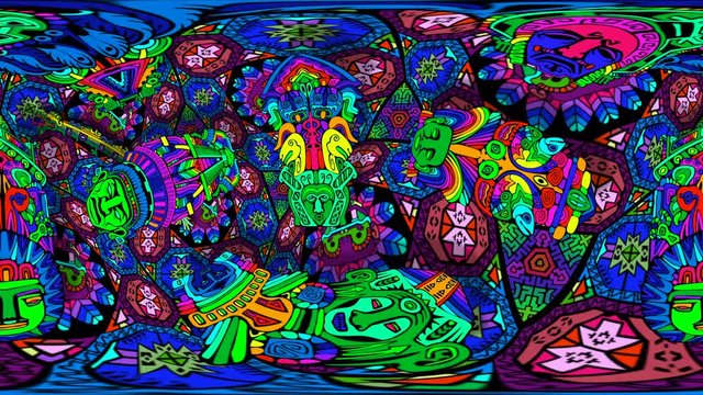 VJ aztec-mayan 360VR dome theme with 120 bpm pulse