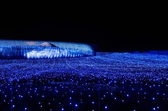 The sea of light in Nabana no Sato garden at night in winter, Ja