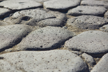 Ancient pavement in Pompeii, Italy