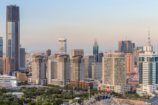Dalian evening city building