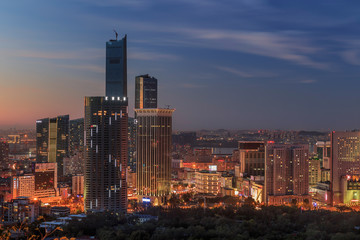 Dalian evening city building