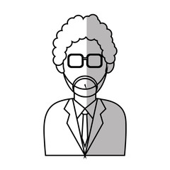 Man with glasses icon. Male avatar person people and human theme. Isolated design. Vector illustration