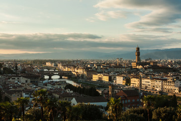 Naklejka premium sunset view of Florence from Piazzale Michelangelo