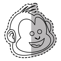 Monkey cartoon icon. Animal wildlife aple and wild theme. Isolated design. Vector illustration