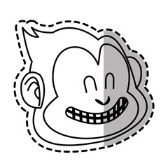 Monkey cartoon icon. Animal wildlife aple and wild theme. Isolated design. Vector illustration