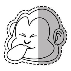 Monkey cartoon icon. Animal wildlife aple and wild theme. Isolated design. Vector illustration