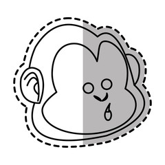 Monkey cartoon icon. Animal wildlife aple and wild theme. Isolated design. Vector illustration