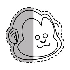 Monkey cartoon icon. Animal wildlife aple and wild theme. Isolated design. Vector illustration