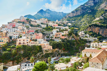Fototapeta na wymiar Scenic view of Positano, beautiful Mediterranean village on Amalfi Coast, Italy