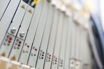 fiber optic with servers in a technology data center