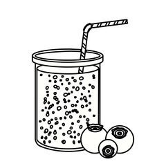 Blueberry juice icon. Smoothie drink beverage and fruit theme. Isolated design. Vector illustration