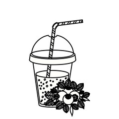 Blueberry juice icon. Smoothie drink beverage and fruit theme. Isolated design. Vector illustration