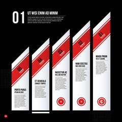 Futuristic corporate chart template on black background. Useful for presentations and marketing media.