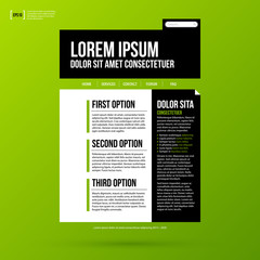 Web site template on fresh green background.