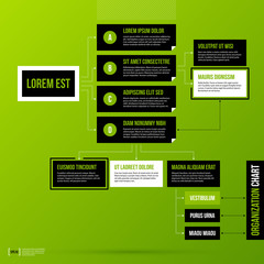 Organization chart template on fresh green background. Vector EPS-10 template. - 129263327