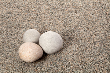 Stones on a granite gravel