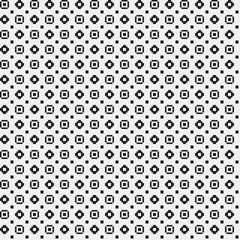 Fototapeta na wymiar Simple pixelated pattern with monochrome geometric shapes. Useful for textile and interior design. Strict neutral style.