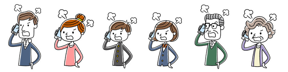 電話：家族、3世代、怒る
