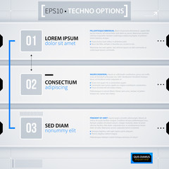 Modern web design template with options/banners. Futuristic techno business style. Useful for annual reports, presentations and advertising.